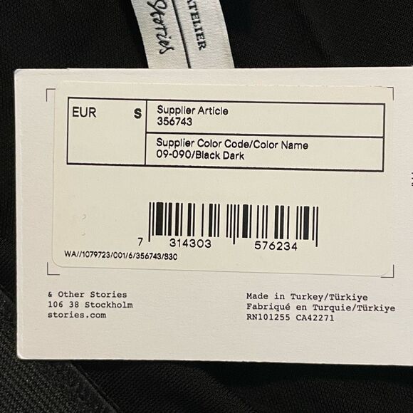 & Other Stories Stockholm Atelier Flare Trousers Black Crepe Knit Pull-On Split - Picture 7 of 13